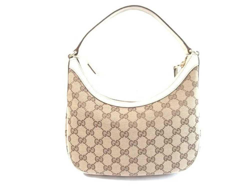 Gucci Hobo Bag GG Canvas Beige Cream Ivory White